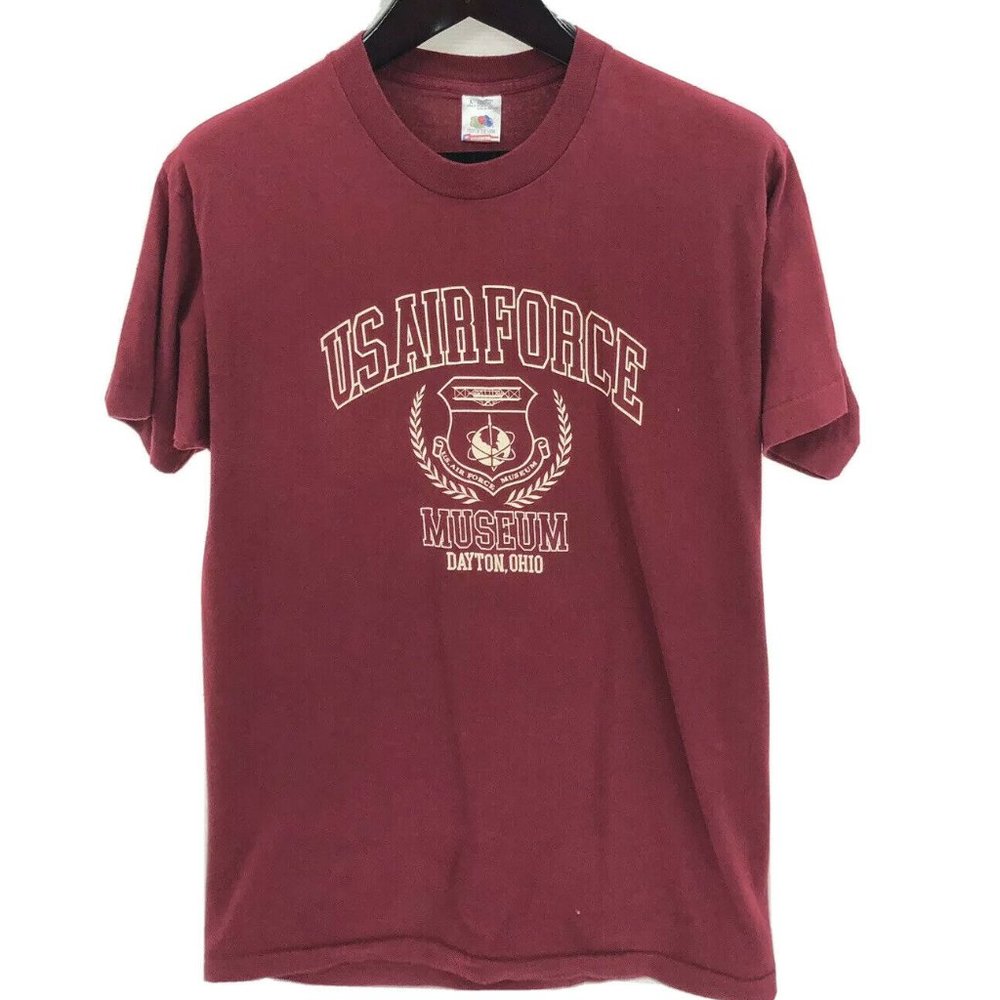 US AIR FORCE Museum Ohio T-shirt L Red Vintage